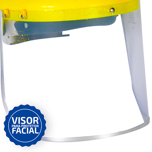 Visor policarbonato incolor para Protetor facial Proteplus® com borda em metal